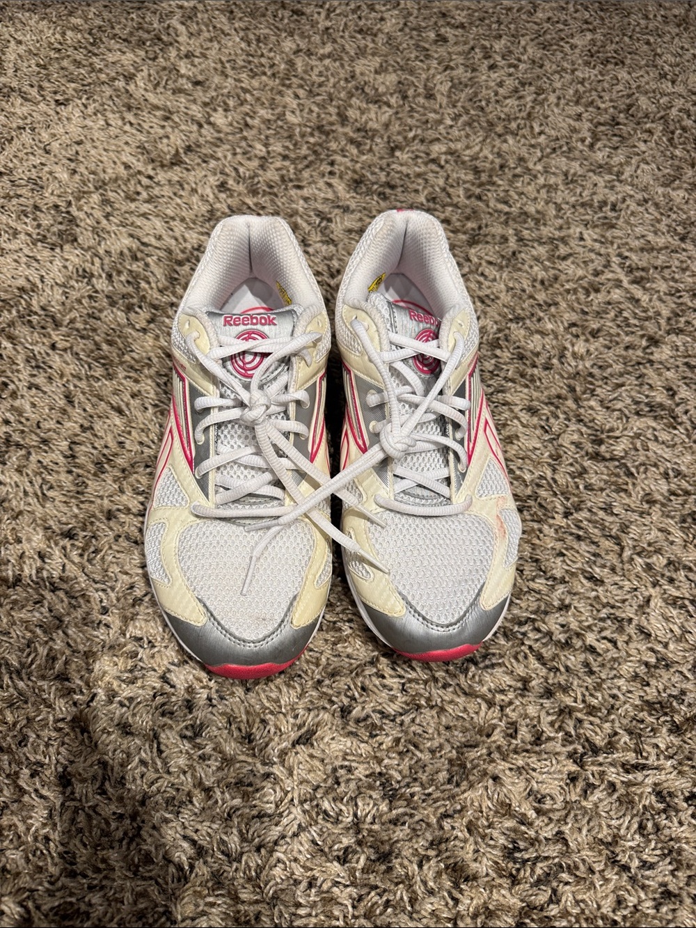 Reebok Women’s White, Pink and Silver Athletic Sneakers